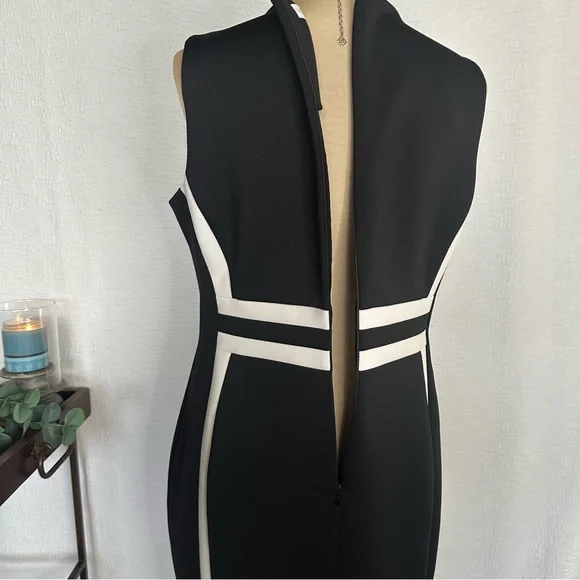 Calvin Klein Black and White Sheath Dress 14P - Picture 4 of 15